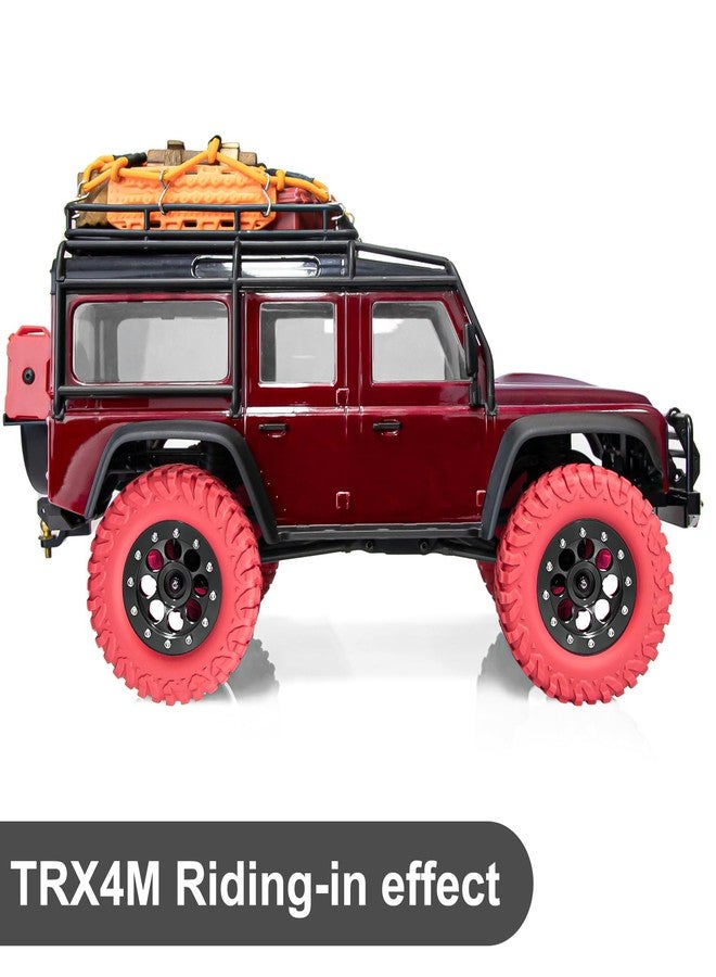 LRFHL SCX24 Wheels 1.3 Beadlock Wheel and Tires for 1/18 1/24 TRX4M SCX24 Upgrade, Colored 1.3 Crawler Tires RC Crawler TRX4M Wheels (4PCS, Red) - Image 3